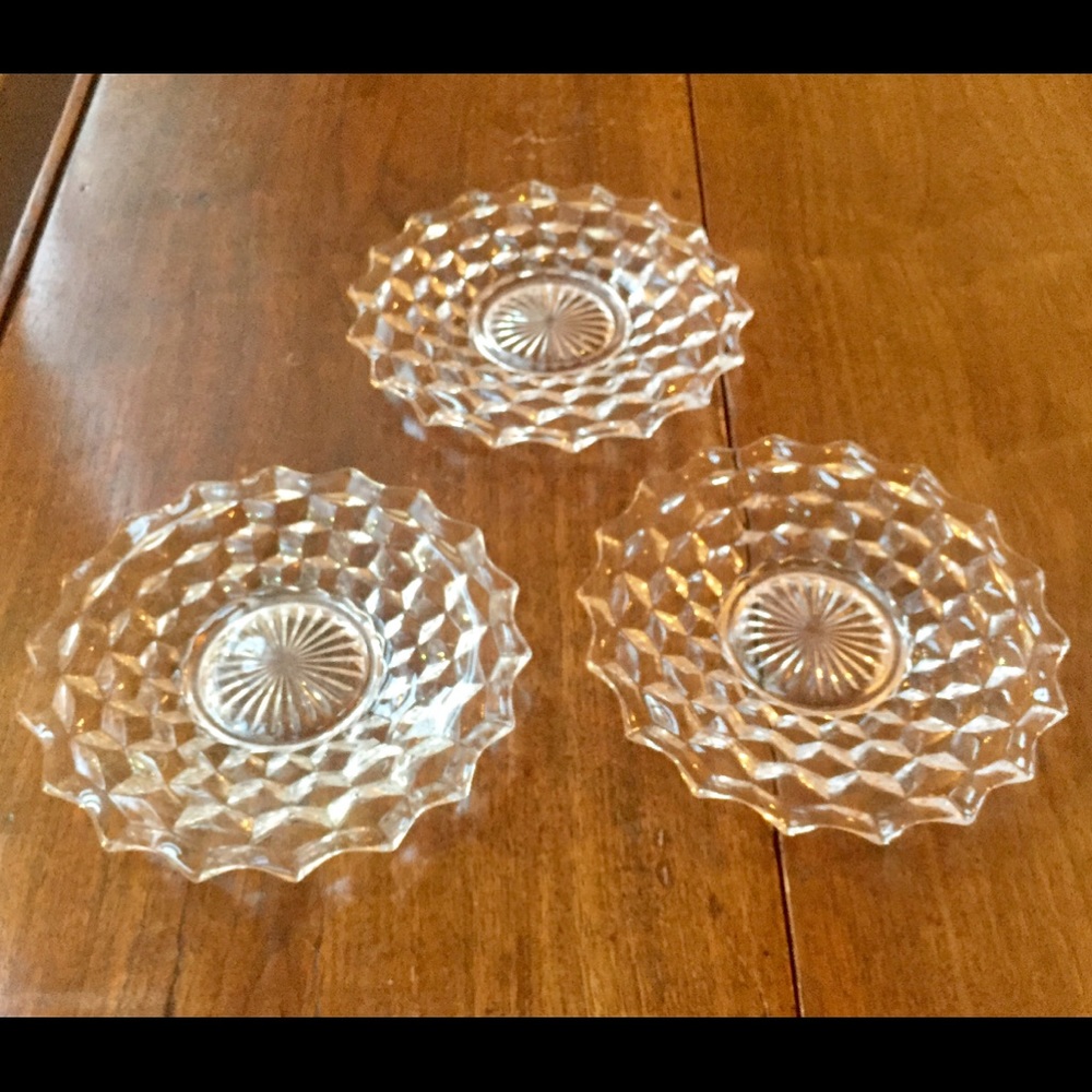 Vintage American Fostoria cubist desert plates